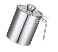 Conteneur à Huile Inox 1,5 L Filtre Fin et Poignée | Récipient de Graisse Filtre, Acier Inoxydable Argenté, pour Stockage la Cuisine, Crépine 1500ml