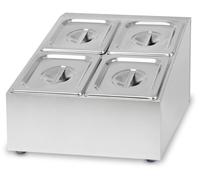 Conteneur à ingrédients - 2 x 2 x 1/6 GN - Profondeur : 100 mm - Acier inoxydable