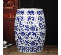 Conteneur à Riz En Céramique 10/15/25kg Porcelaine Bleue Et Blanche Hermétique Seau à Riz Style Chinois Rétro Pour Thé, Farine(D,10kg)