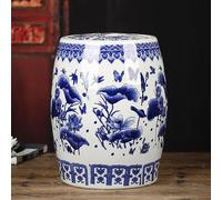 Conteneur à Riz En Céramique 10/15/25kg Porcelaine Bleue Et Blanche Hermétique Seau à Riz Style Chinois Rétro Pour Thé, Farine(F,15kg)