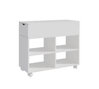 Conteneur à roulettes Relaxdays 5 compartiments tiroir H x l x P : 61 x 70 x 30 cm blanc