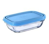 Conteneur alimentaire - Duralex - Freshbox - 0,39 L - Verre ultra résistant - Couvercle en plastique bleu