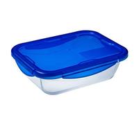 Pyrex - Cook & go - Boîte Rectangulaire en Verre avec Couvercle Hermétique et Étanche Ø 24 cm - Cuisinez au Four, Conservez et Emportez