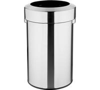 Conteneur Bolero en acier brossé avec couvercle ouvert 70 L