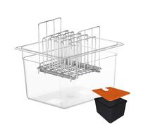 Conteneur Cuisson sous Vide Basse Température 12L | Recipient pour Thermoplongeur avec Manchon et Étagère en Silicone, Compatible avec Plupart des Appareils Sous Vide