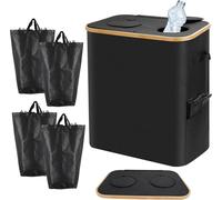 Conteneur de collecte avec 2 compartiments - adapté aux bouteilles consignées - 140 litres - noir