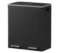 Conteneur de déchets à 2 compartiments – Tri sélectif – 60 litres – Acier – 59 x 36,5 x 65,2 cm