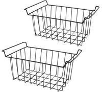 Conteneur de rangement en métal suspendu - Lot de 2 - Fil résistant au gel - Boîte de rangement durable - Adaptée aux plaques de réfrigérateur - Facile d'entretien