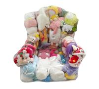 Conteneur de Rangement en Pouf pour Animaux en Peluche Housse Transparente