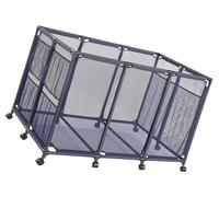Conteneur de rangement pour piscine, dimensions 125x84x84 cm, boîte de rangement, chariot de rangement, organisateur avec poches latérales et roulettes, structure en métal robuste