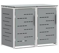 Conteneur de rangement sur roues pour 2 poubelles de 240 litres, couleur grise