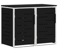 Conteneur de rangement sur roues pour 2 poubelles de 240 litres, couleur noire