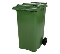 Conteneur de recyclage pour deux roues, 80 litres, de couleur verte
