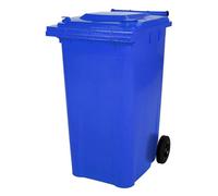 Conteneur de recyclage pour deux roues, capacité de 80 litres, couleur bleue