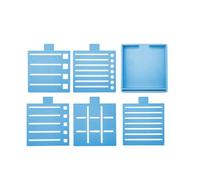 Conteneur de stockage de bloc-notes pour l ' organisation du bureau, porte-notes autocollant Portable avec 5 pochoirs différents, boîte de bloc-notes élégante