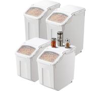 Conteneur de stockage d'ingrédients 15 L x 2 + 20 L x 2 Contenant hermétique pour farine de cuisine