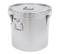 Conteneur de stockage - Récipient hermétique de 33 litres en acier inoxydable 304 - Triple joint d'étanchéité - Imperméable à l'humidité - Conforme aux normes alimentaires - Résistant à la corrosion -