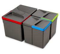 Conteneur de tiroir de cuisine Emuca pour le recyclage, avec couvercle étanche aux odeurs, hauteur 216 mm