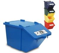 Conteneur de tri des déchets à deux niveaux - bleu 45 L