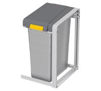 Conteneur de tri des déchets, capacité 38 litres, en plastique, de couleur grise
