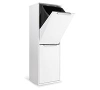 Conteneur de tri des déchets en acier, blanc, 2 x 17 litres, dimensions : 90,5 x 30,5 x 24,5 cm