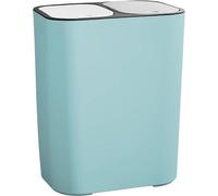 Conteneur de tri des déchets Famanu, 12 litres, de couleur bleue, avec bouton-poussoir, idéal pour la cuisine et le bureau