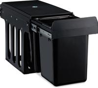 Conteneur de tri intégré, capacité 2 x 8 litres, dimensions 35,5 x 25 x 47 cm, couleur noire