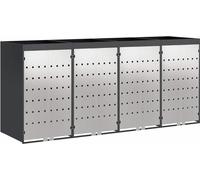 Conteneur de tri pour voiture, marque vidaXL, pour 4 compartiments, en acier inoxydable, couleur anthracite