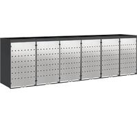 Conteneur de tri pour voiture vidaXL, pour 6 compartiments, en acier inoxydable, couleur anthracite