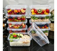 Conteneur en plastique PP transparent avec couvercle, conteneur de préparation de repas, boîte de conservation fraîche multi-usage, convient pour stocker les fruits, les légumes, les tomates, etc. Réu
