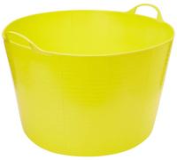 Conteneur en plastique XL, 75 litres, de forme ronde, transparent, avec poignée en métal