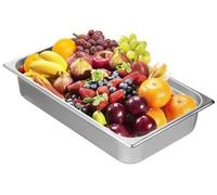 Conteneur gastro-hôtelier, poêle - Conteneur en acier inoxydable GN 1/1 - Profondeur de 10 cm - Épaisseur du matériau : 0,8 mm - Anti-encrassement, empilable - Pour buffets, restauration, traiteur