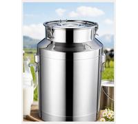 Conteneur inox 304 avec couvercle, poignées et joint silicone | Couvercle à clips avec joint silicone pour liquides, céréales et provisions en vrac(304 Stainless Steel-20.1Gal/76L)