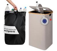 Conteneur pour bouteilles consignées - Récipient de stockage pour bouteilles - Collecte de consignes - Sac anti-odeurs - Capacité de 100 litres - Beige