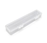 Conteneur Rangement Rectangulaire Transparent pour Quincaillerie Pits Équipements Boîte Couvercle Sécurisé pour Bureau, Boîte à outils 22.3x4.8x3.1cm