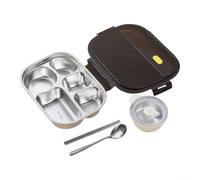 Conteneur Repas Acier 1500ml avec pour sauce Conteneur Repas | alimentaire, , dipper inclus, couvercle PP, sécurité certifiée, durable