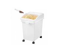 Conteneur Riz à Roulettes 3 Pièces Bac Riz 25 L avec Couvercle Coulissant pour Céréales Farine Plastique