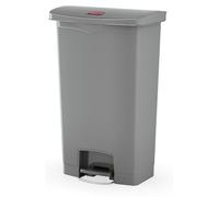 Conteneur Slim Jim Step On à ouverture frontale, en plastique, 68 litres, Rubbermaid, couleur : gris