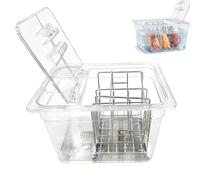 Conteneur Sous Vide, 11L avec Couvercle Rabattable Amélioré et Rack en Acier Inoxydable 32,5×26,5×20 cm Bac Transparent BPA Free pour Cuiseurs Sous Vide pour Cuisson de Poisson et Viande