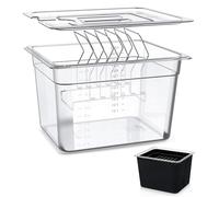 Conteneur sous vide KitchenBoss avec couvercle, grille en acier inoxydable, et enveloppe isolante, capacité 11 litres