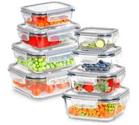 Conteneurs alimentaires - Vilde - 8 pièces - carrés et rectangulaires - Verre borosilicate - Hermétique
