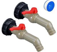 Contenu HTML | 2 pièces vanne de vidange adaptateur de réservoir IBC - robinet 1 pouce - robinet à bille - accessoires - buse de tuyau 27 mm | Réservoir d'eau de pluie