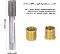 Contenu nécessaire - Outil de réparation de filetage taraud M16x1,25 + 10 pièces d'insert fileté M14x1,25 pour bougies d'allumage.