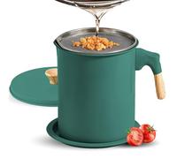 Contient de la Graisse De Bacon Avec Passoire, Pot De Passoire à Huile De 47 Oz/1,4 L, Récipient De Stockage D'huile Pour la Cuisine, Filtre De Fournitures De Stockage D'huile (Vert foncé)