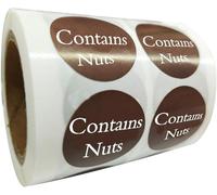 Contient des écrous autocollants rotatifs alimentaires de 2,5 cm, 500 étiquettes adhésives par rouleau d'autocollants pour bocaux, bouteilles en verre, cartes, enveloppes