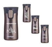 Contigo Pinnacle AUTOSEAL Gobelet isotherme en acier inoxydable avec gravure - Nom - Tasse de voyage - Tasse à café à emporter - Anti-fuite - Couvercle Easy Clean sans BPA - 300 ml (mat latte)