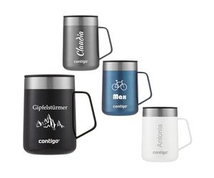 Contigo Streeterville Desk Mug de bureau isotherme avec poignée en acier inoxydable, avec couvercle, idéal pour le bureau et la maison, 420 ml