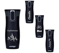 Contigo West Loop Autoseal - Gobelet isotherme en acier inoxydable - Avec gravure - Anti-fuite - Noir mat