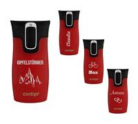 Contigo West Loop Mini Autoseal Tasse isotherme en acier inoxydable avec gravure - Nom - Gobelet de voyage - Tasse à café à emporter - Anti-fuite 300 ml (Goji Berry)