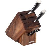 CONTINENTA Messerblock, Akazie 22x11,5x22 cm 4871 4017167487106 Vorteilset – 2 Stück – inkl. 4 Edelstahl-Trinkhalme